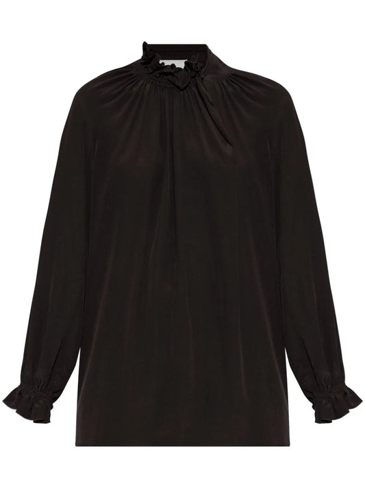 Draped Silk Blouse