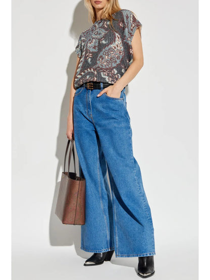 Paisley-Print Wool Top