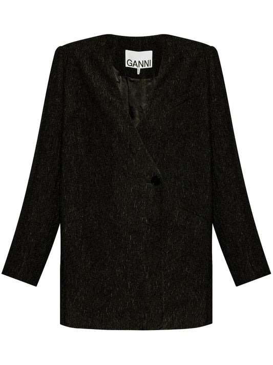 Textured Collarless Jacket