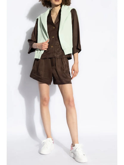 Notched-Collar Half-Sleeve Shirt