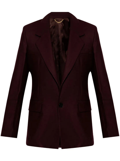 Single-Breasted Wool Blend Blazer