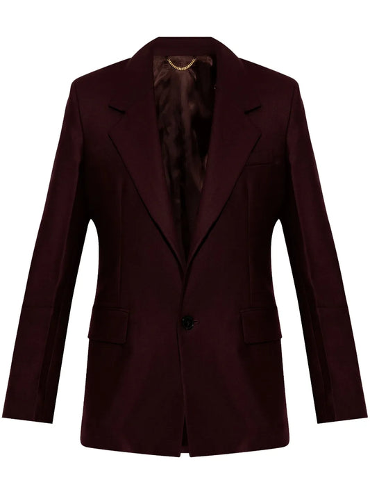 Single-Breasted Wool Blend Blazer