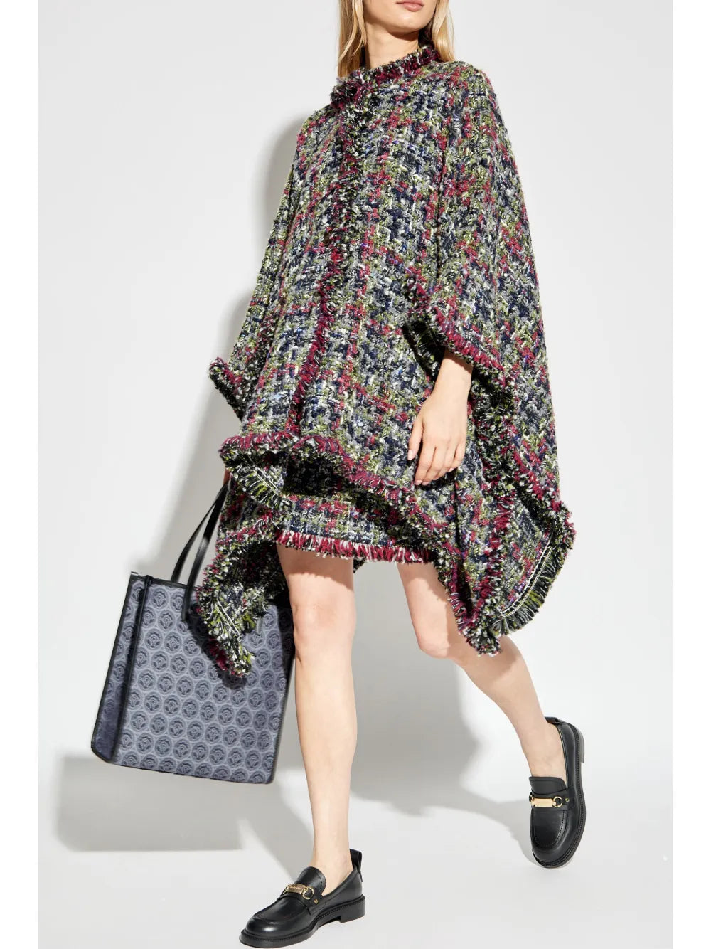 Tweed-Bouclé Check Mini Skirt
