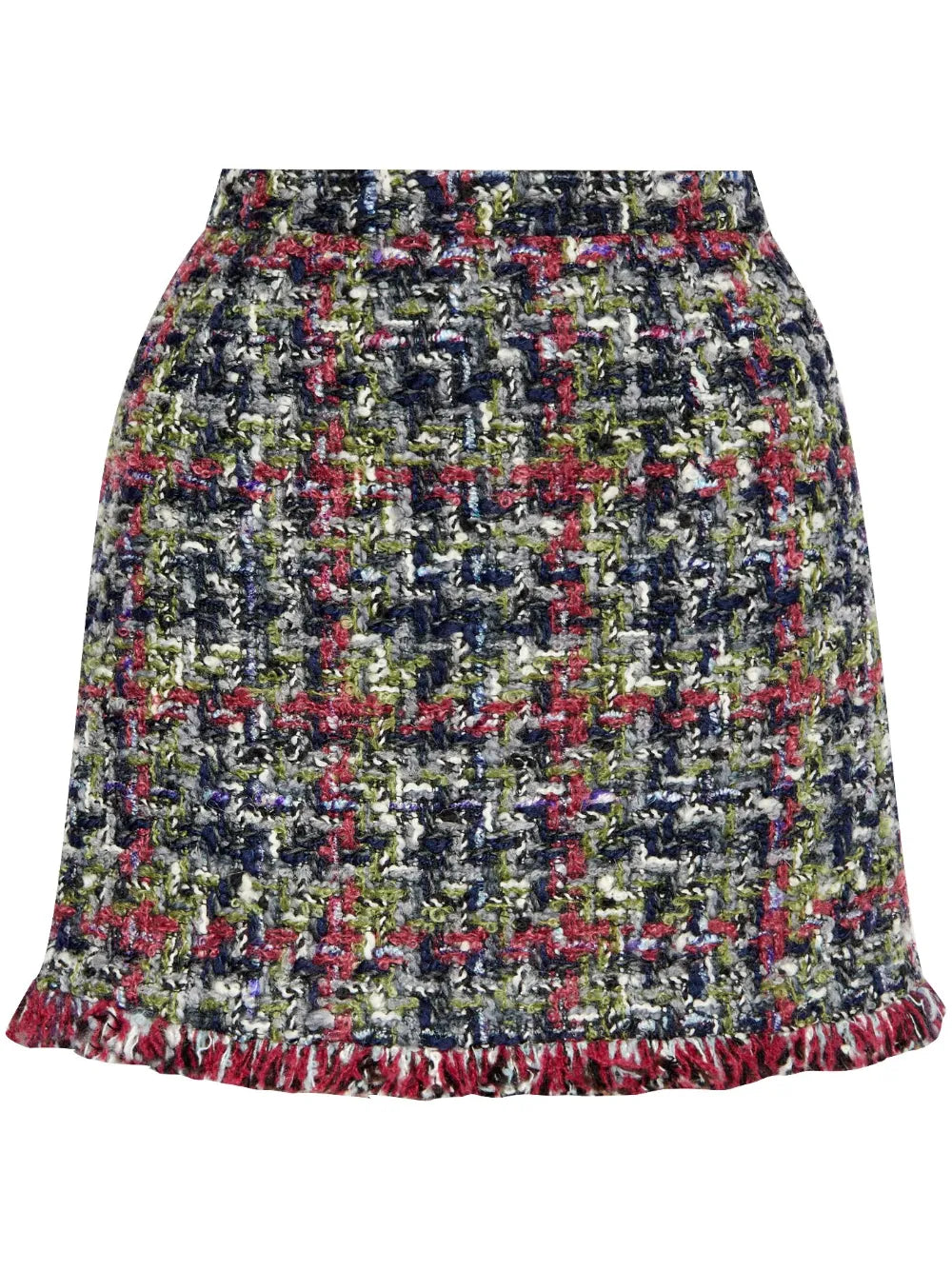 Tweed-Bouclé Check Mini Skirt