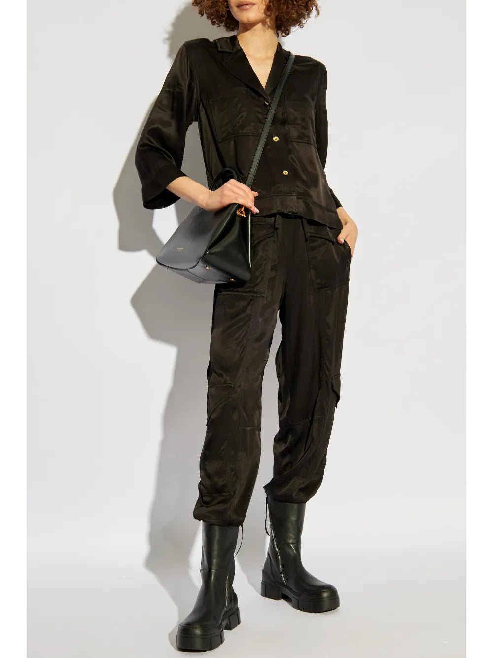 Notched-Collar Half-Sleeve Shirt