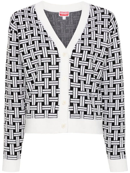 Patterned-Jacquard Cardigan