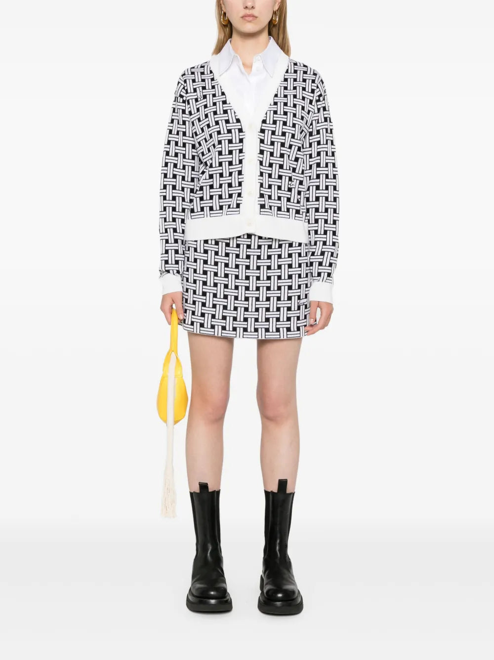 Patterned-Jacquard Cardigan