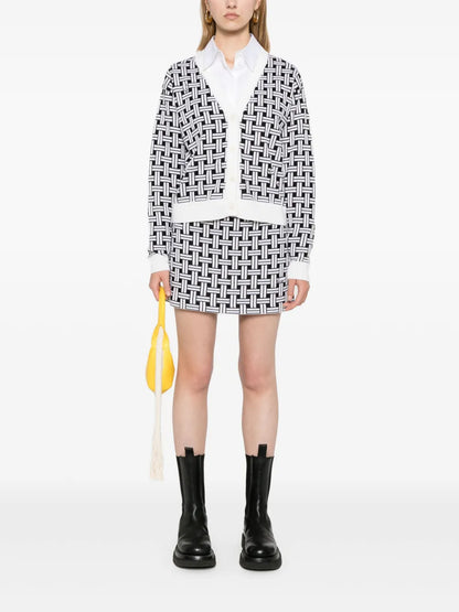 Patterned-Jacquard Cardigan