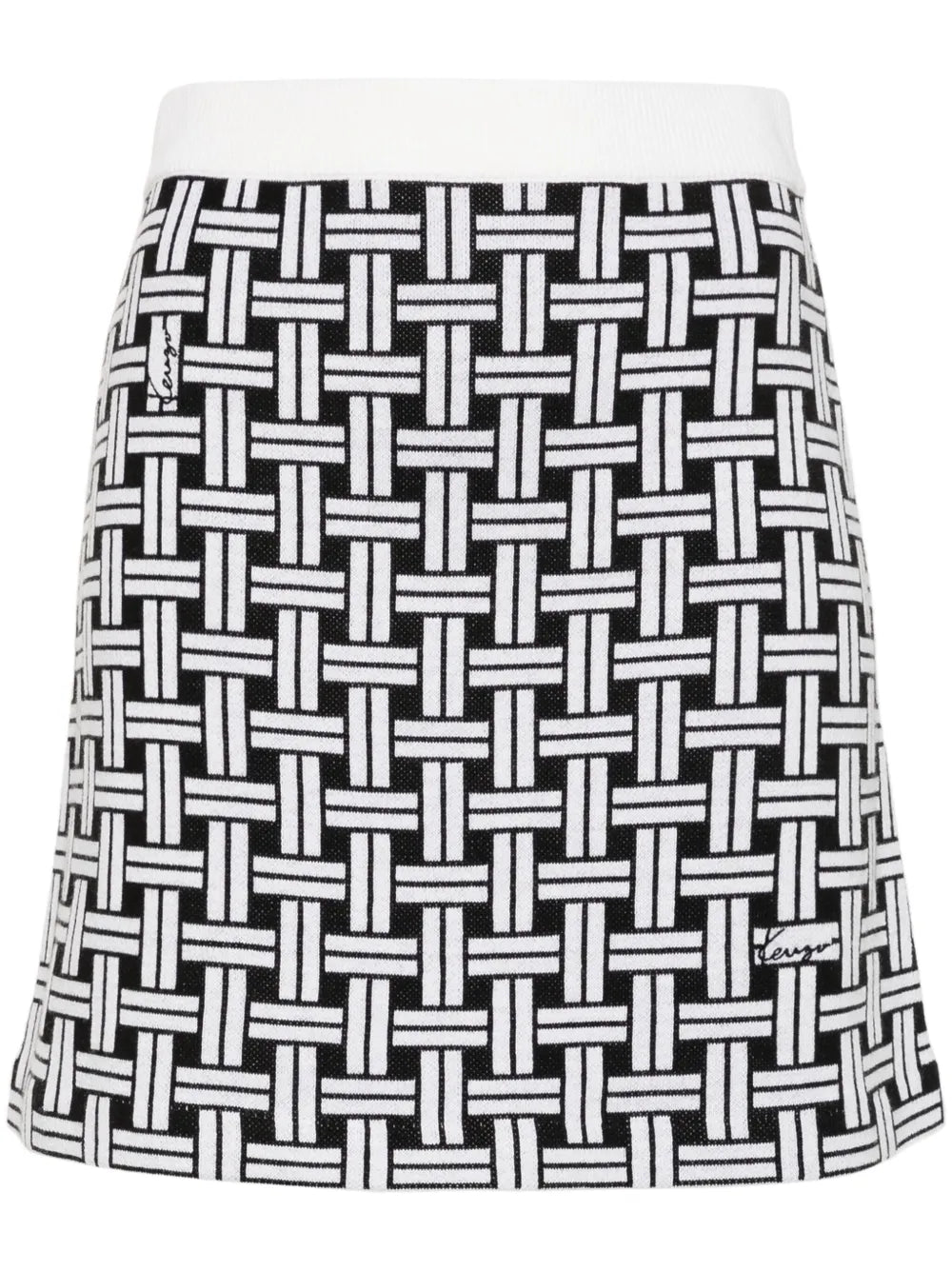 Patterned-Jacquard Mini Skirt
