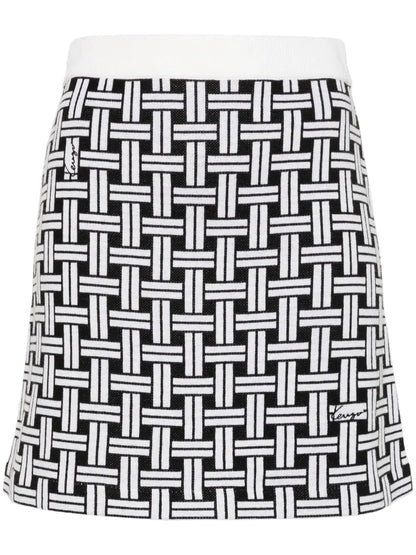Patterned-Jacquard Mini Skirt