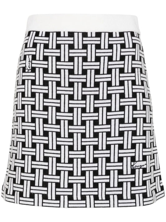 Patterned-Jacquard Mini Skirt