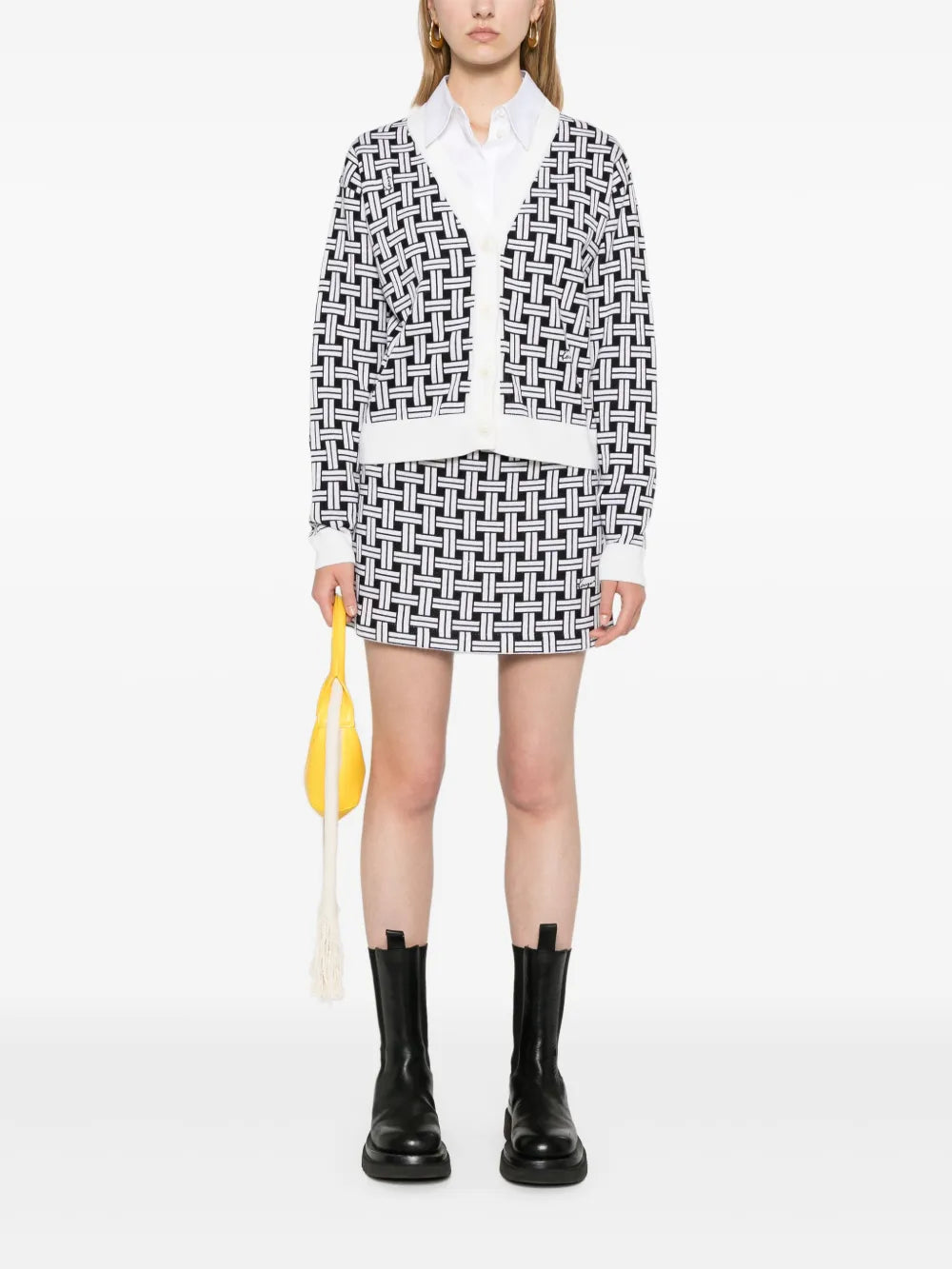 Patterned-Jacquard Mini Skirt