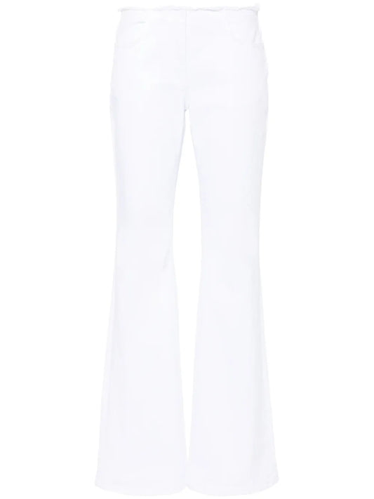 Raw-Cut Detail Low-Rise Flared Jeans