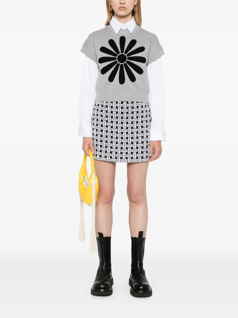 Marguerite-Patch Knitted Top