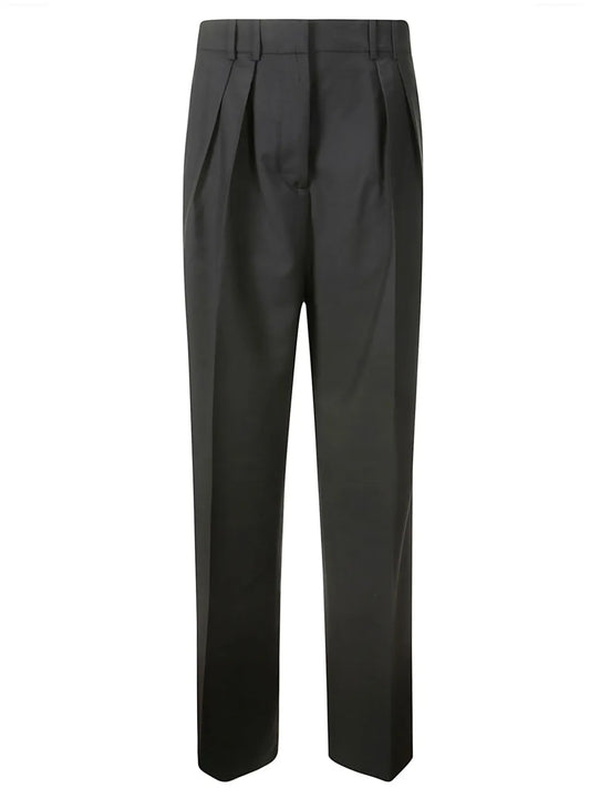 Pleated Slim-Fit Trousers