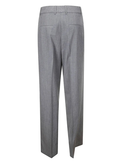 Pleated Slim-Fit Trousers