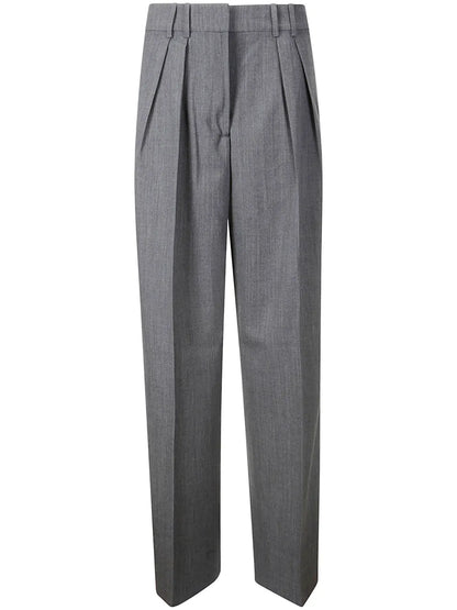 Pleated Slim-Fit Trousers
