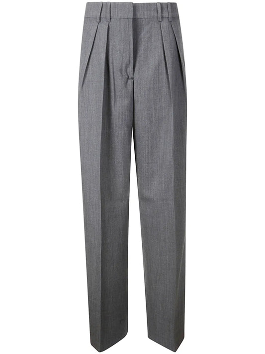 Pleated Slim-Fit Trousers