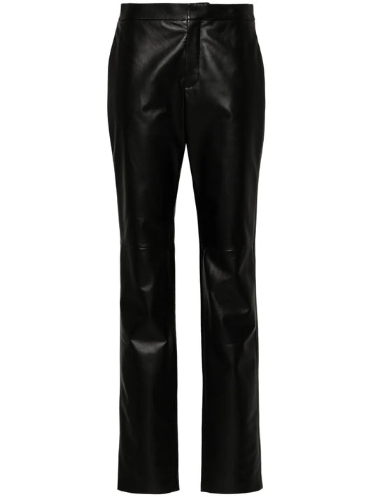 Slim-Leg Leather Trousers