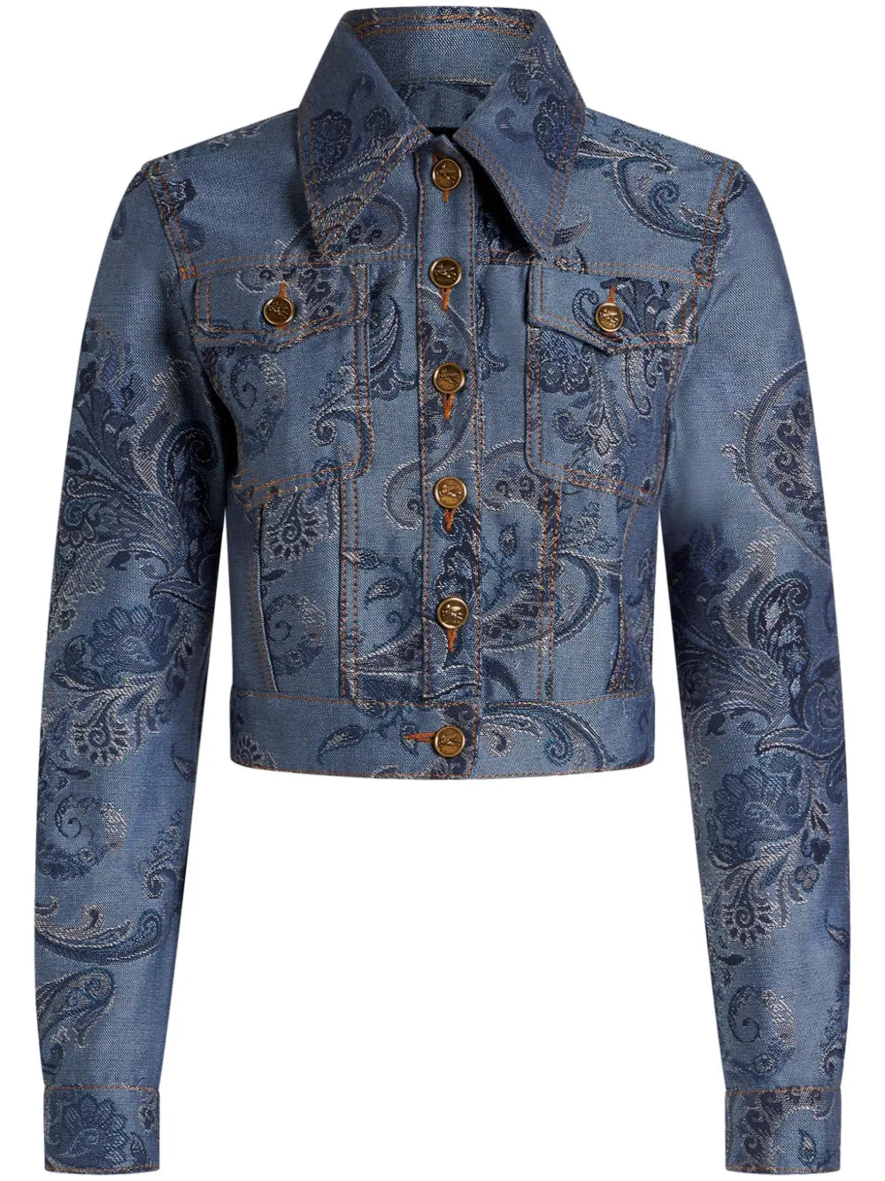 Jacquard-Print Denim Jacket