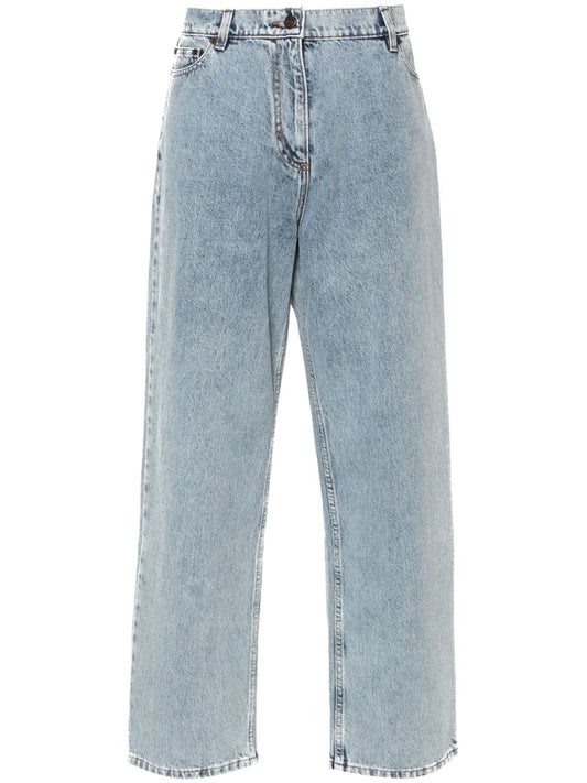 Washed Straight-Leg Jeans