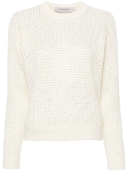Crystal Embellished Virgin Wool Jumper