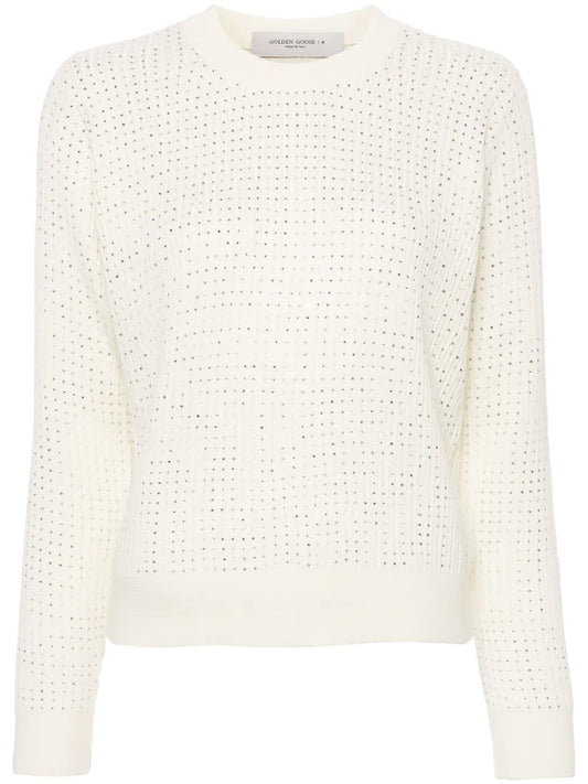 Crystal Embellished Virgin Wool Jumper