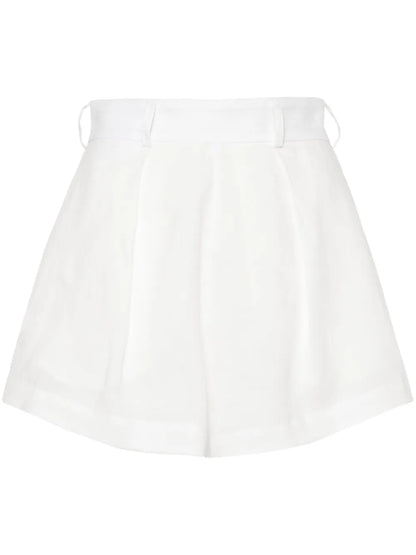 High-Waist Linen Shorts
