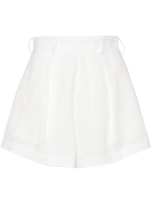 High-Waist Linen Shorts
