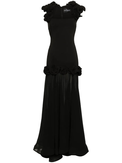 Floral-Appliqué Dress