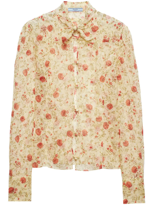 Floral Print Silk Shirt