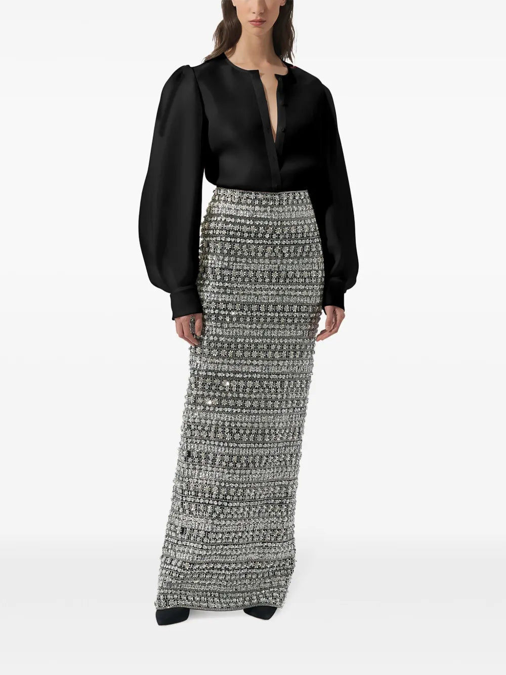 Sequinned-Embellished Maxi Skirt