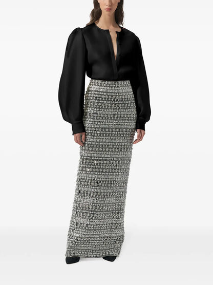 Sequinned-Embellished Maxi Skirt