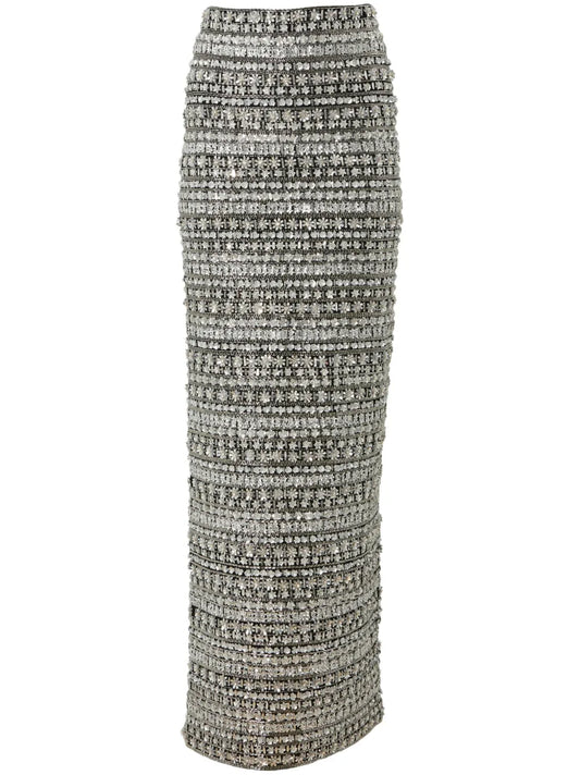 Sequinned-Embellished Maxi Skirt