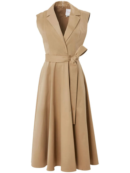 Belted Trench Midi Dress