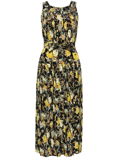 Floral-Print Silk Midi Dress