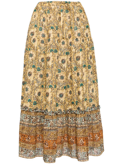 Paige Caspia-Print Drawstring Skirt