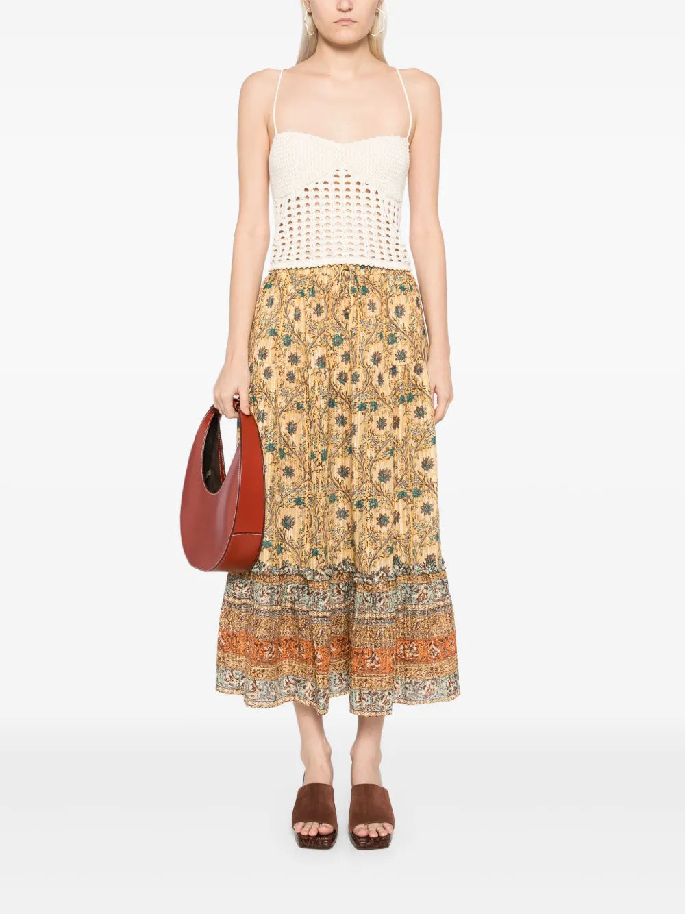 Paige Caspia-Print Drawstring Skirt