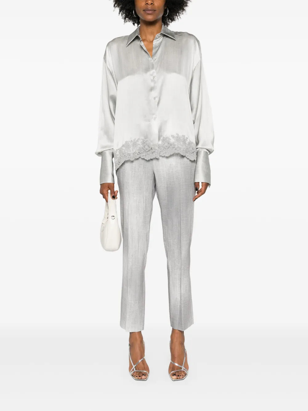 Corded-Lace Silk Shirt