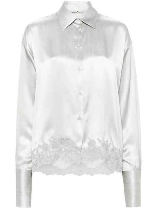Corded-Lace Silk Shirt