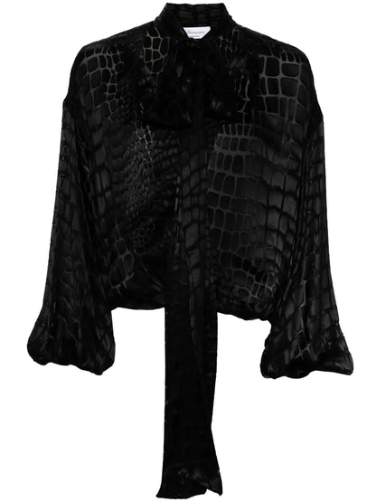 Devoré Criss-Cross Blouse