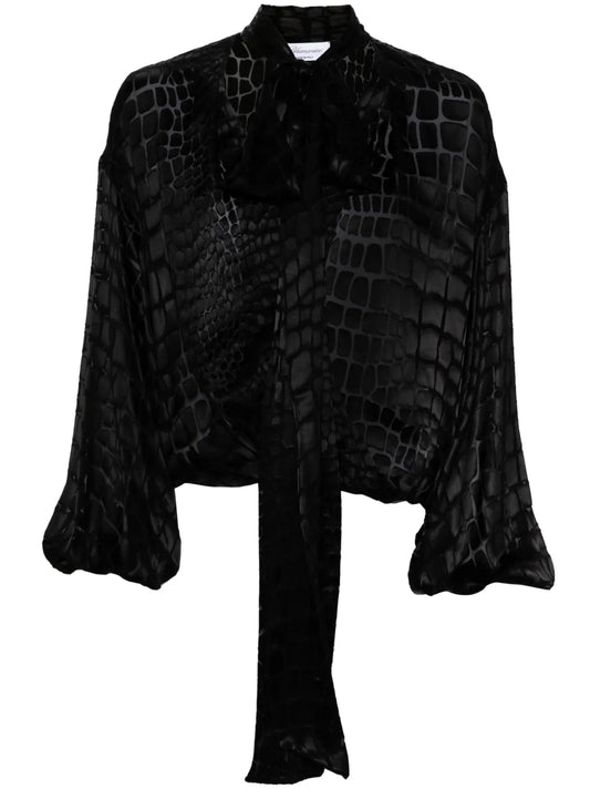 Devoré Criss-Cross Blouse