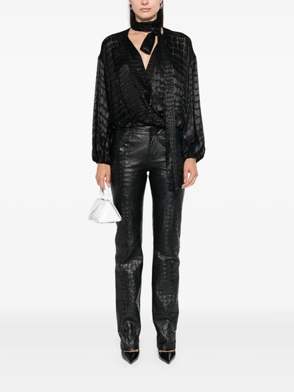 Devoré Criss-Cross Blouse