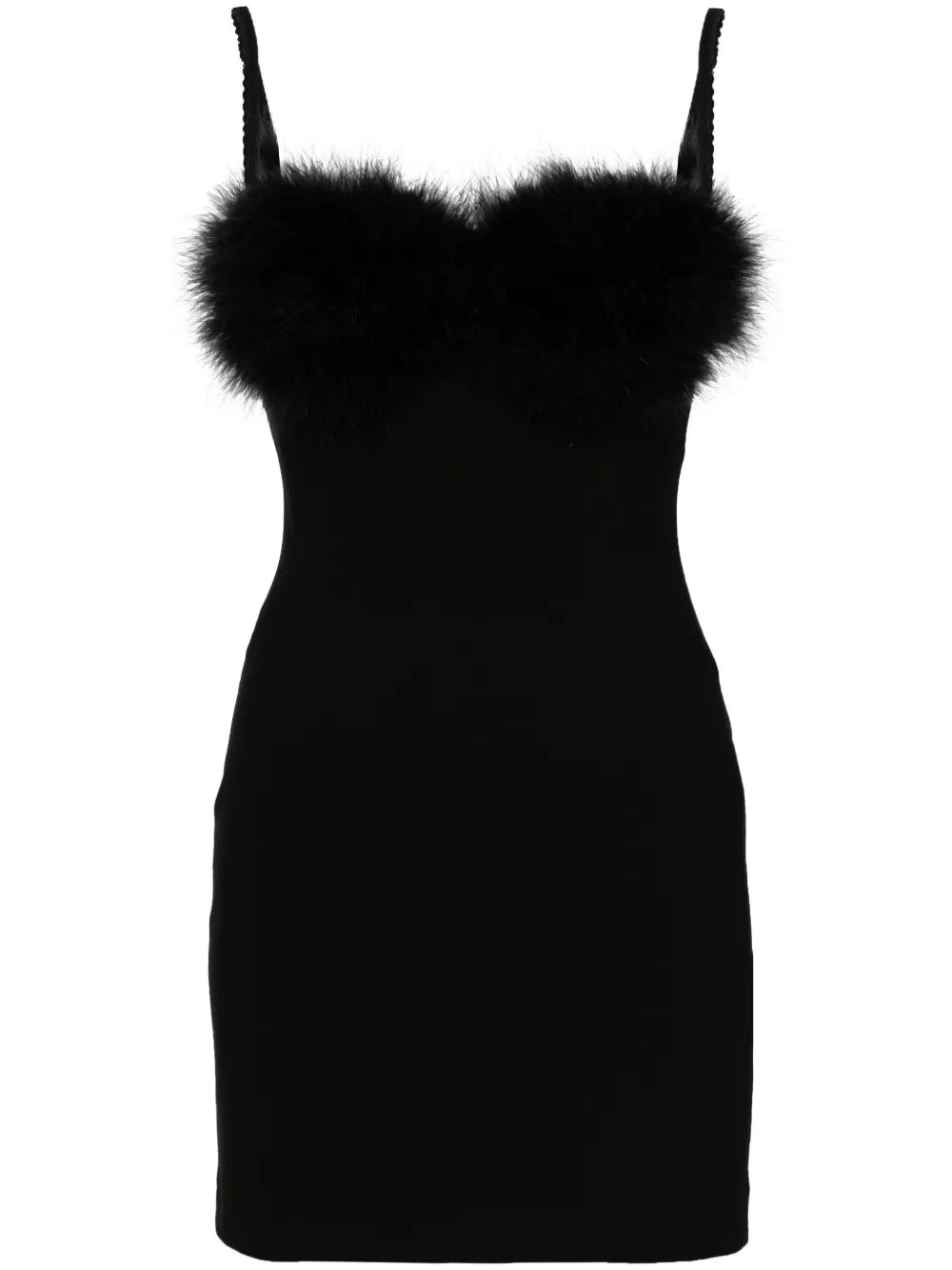 Faux-Fur Detail Mini Dress