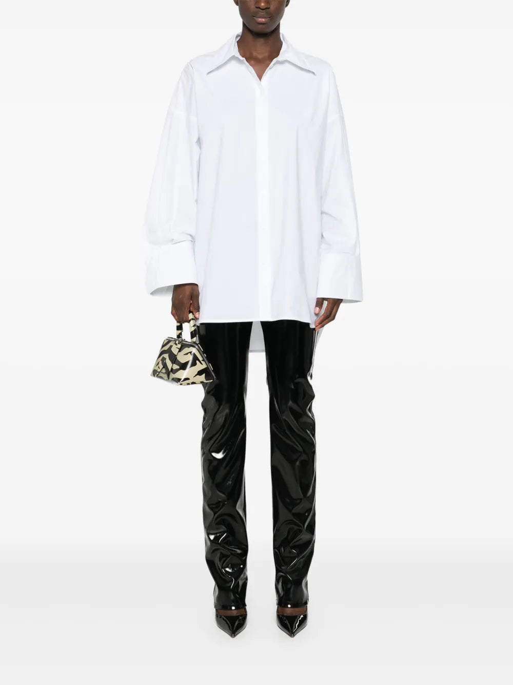 Patent Straight Trousers