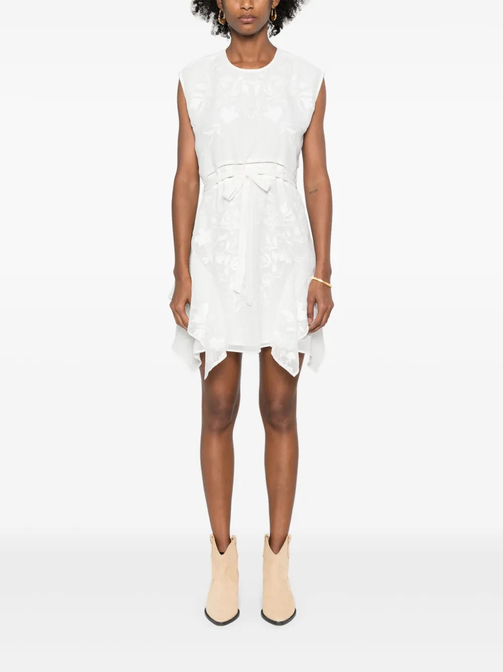 Audrina Floral-Embroidered Mini Dress