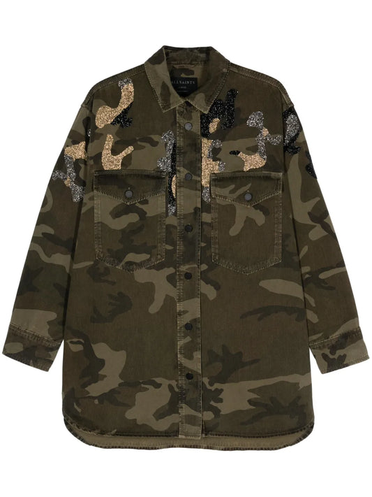 Lily Camouflage-Pattern Shirt Dress