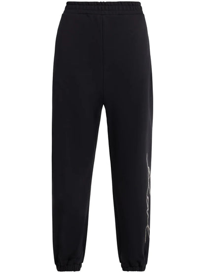 Rhinestone-Embellished Track Pants