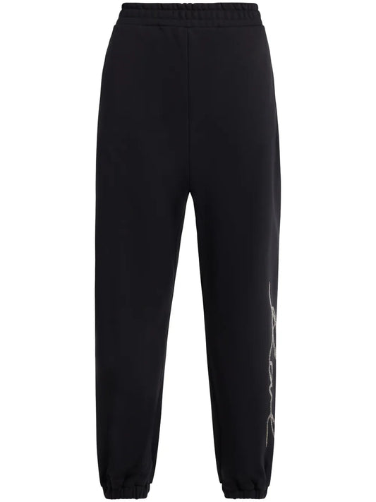 Rhinestone-Embellished Track Pants