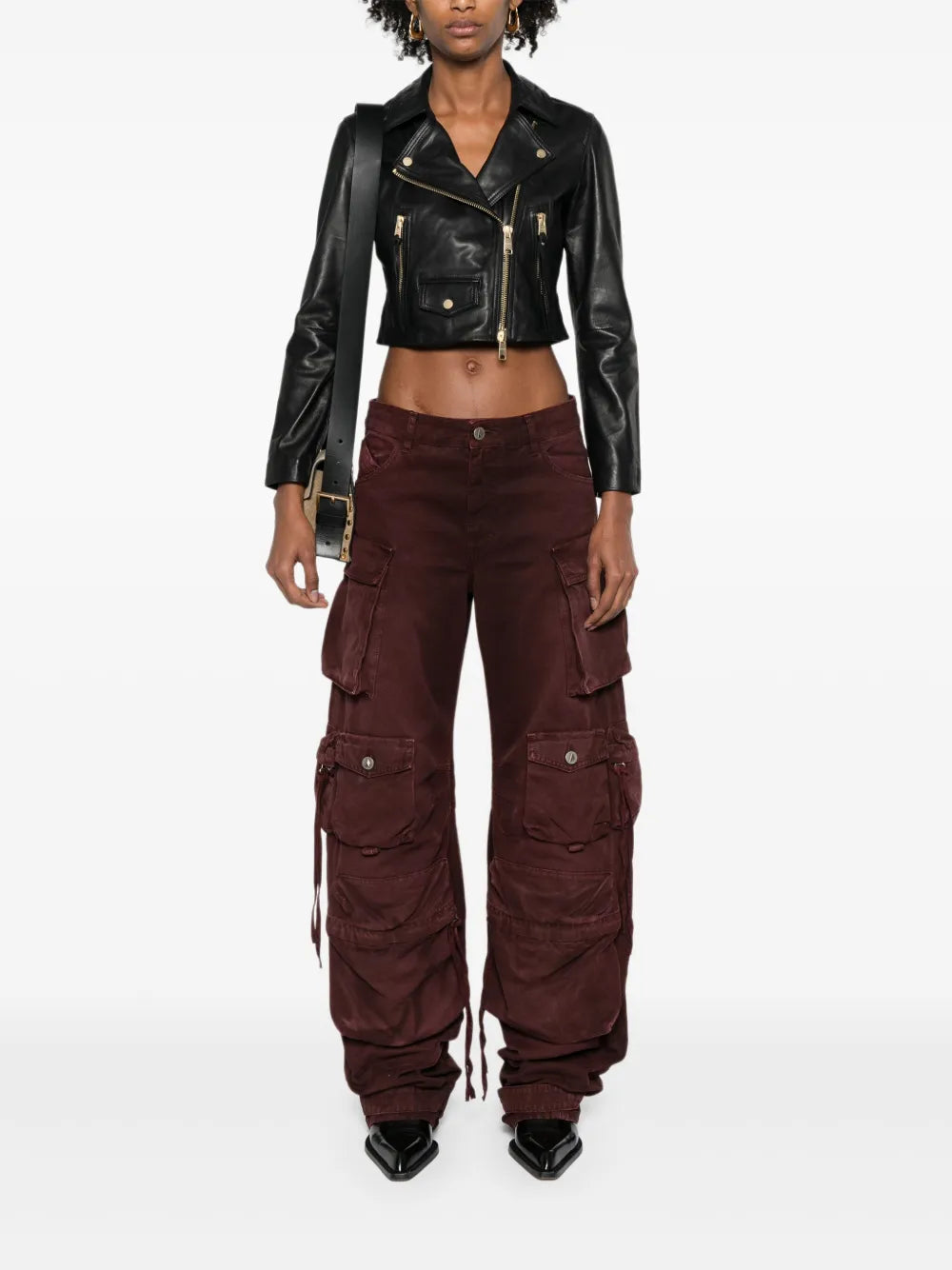 Elora Cropped Leather Jacket
